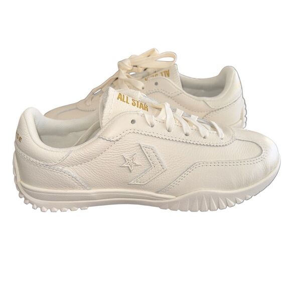 New Women’s Converse Run Star Trainer Leather Sneakers Ox Egret White A12778C - Picture 3 of 8